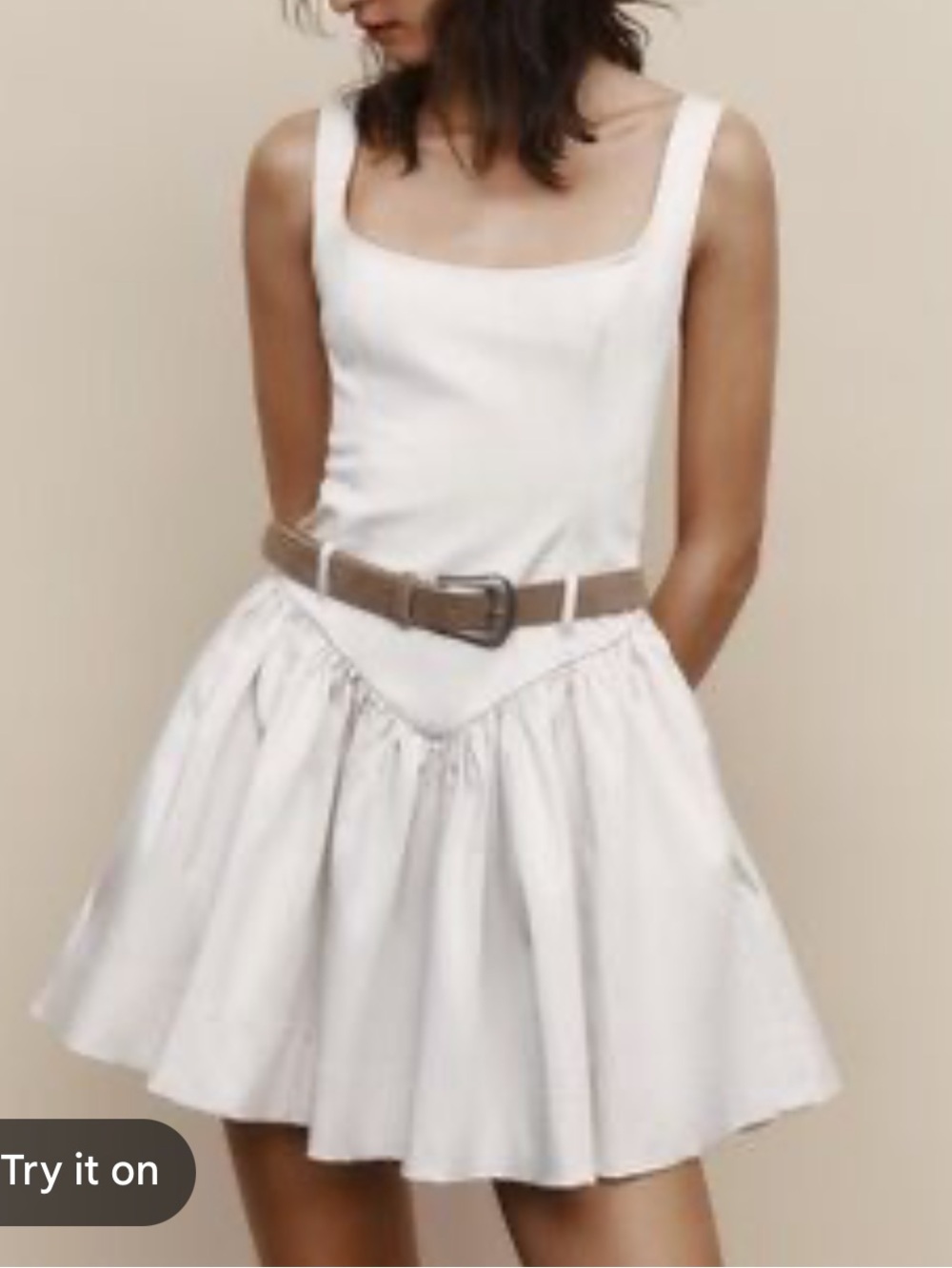 Zara Pale Pink Square Neck Top with Tag